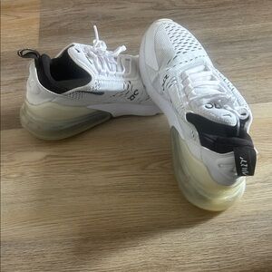 Nike White and Black Air Max 270 Sneakers